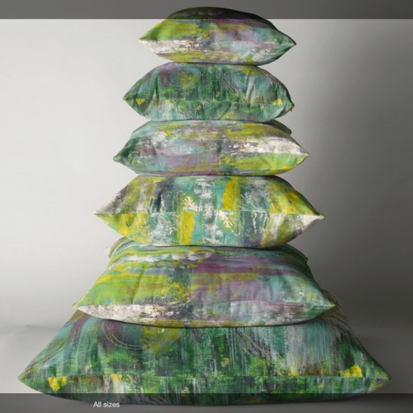 NWT 16"x16" Canvas Artisan Throw Pillow, Home Decor, Art by Noora Elkoussy - Picture 5 of 9